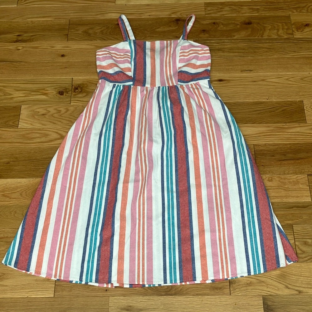 Robert Louis Multicolor Striped linen blend XL  Dress